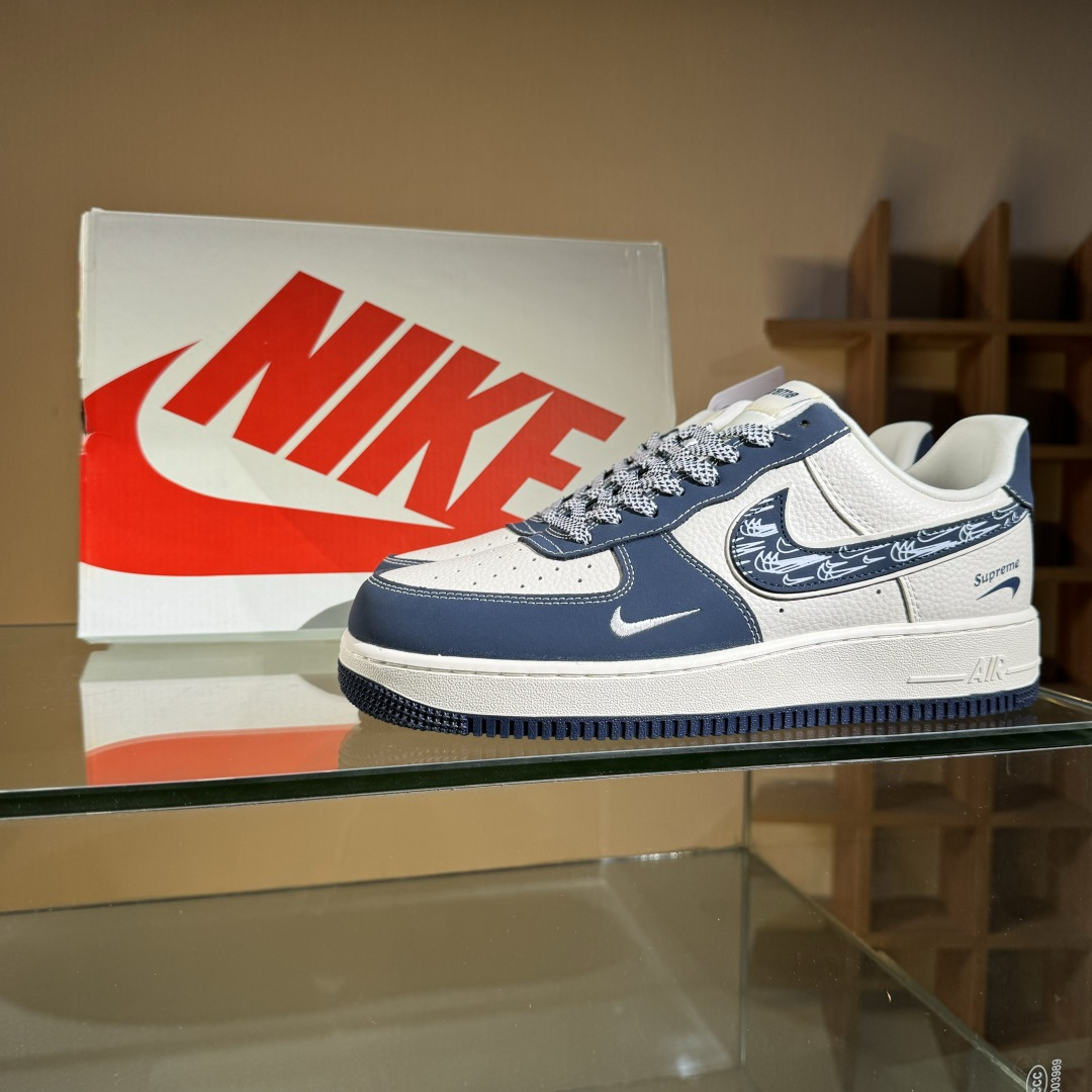 260 Nike Air Force 1'07 Low LV联名 花布蓝勾 空军一号低帮休闲板鞋 DF0188-069