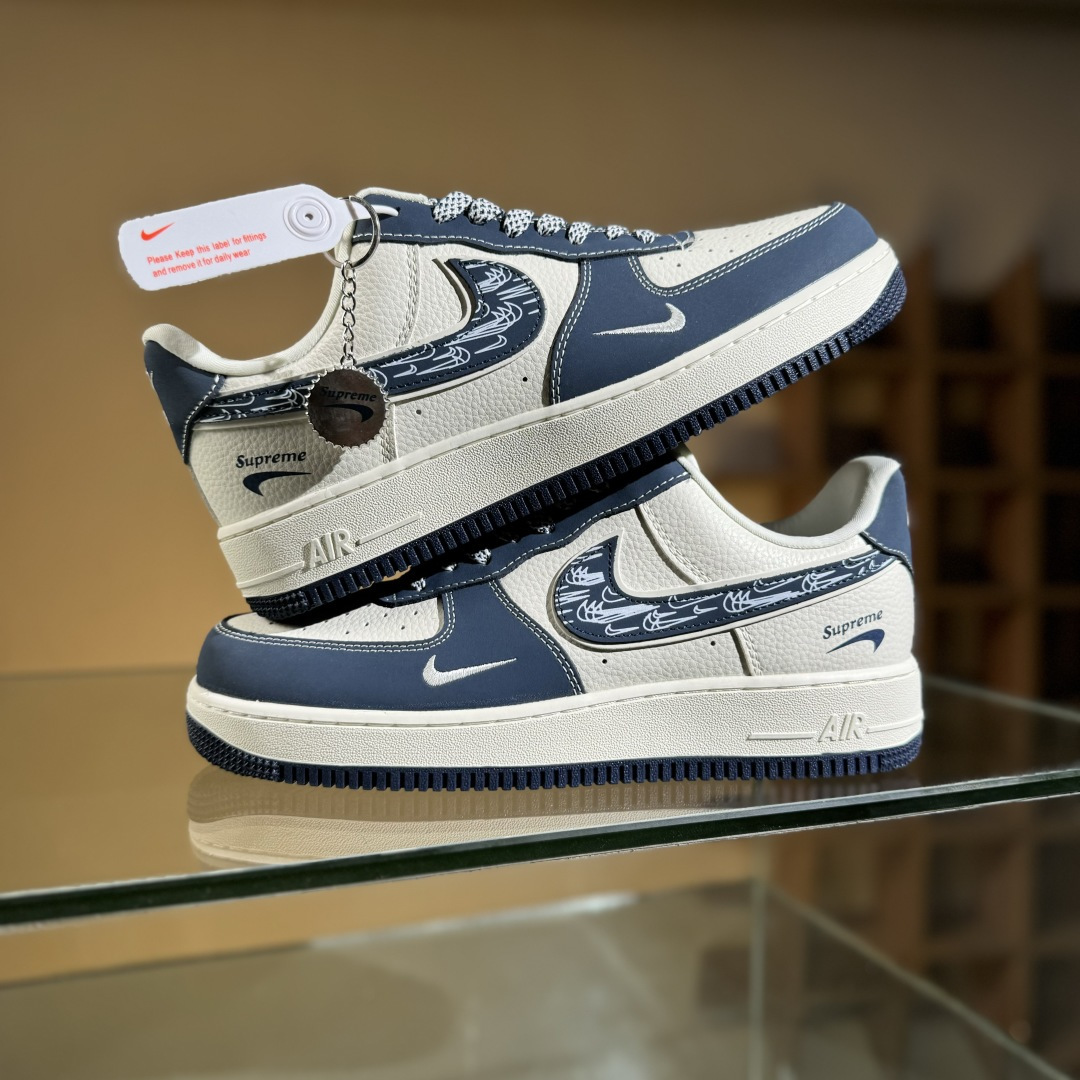 260 Nike Air Force 1'07 Low LV联名 花布蓝勾 空军一号低帮休闲板鞋 DF0188-069
