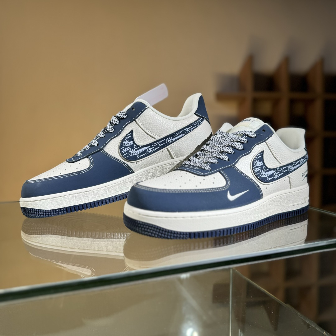 260 Nike Air Force 1'07 Low LV联名 花布蓝勾 空军一号低帮休闲板鞋 DF0188-069