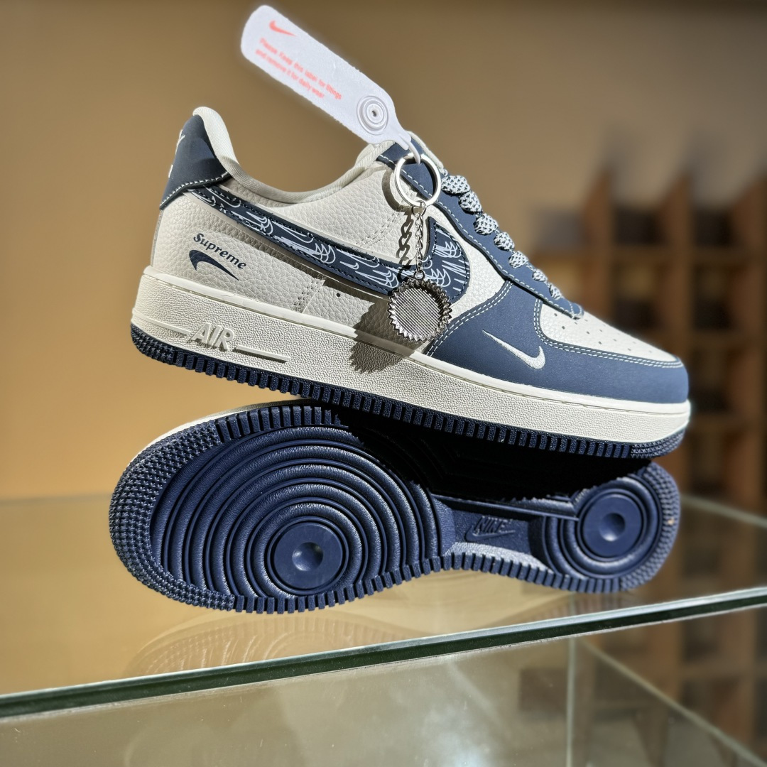 260 Nike Air Force 1'07 Low LV联名 花布蓝勾 空军一号低帮休闲板鞋 DF0188-069