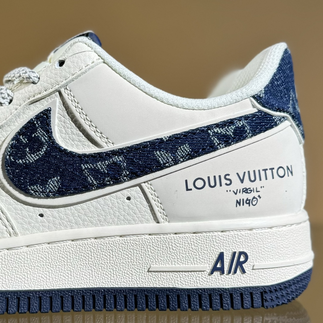260 Nike Air Force 1'07 Low LV联名 牛仔蓝勾 空军一号低帮休闲板鞋 SM6668-102
