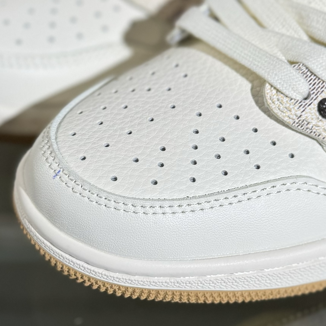 280 Travis Scott x Fragment Design x Air Jordan 1 Low OG SP AJ1 乔1 LV联名 米棕方格 低帮文化休闲板鞋 XS7089-617