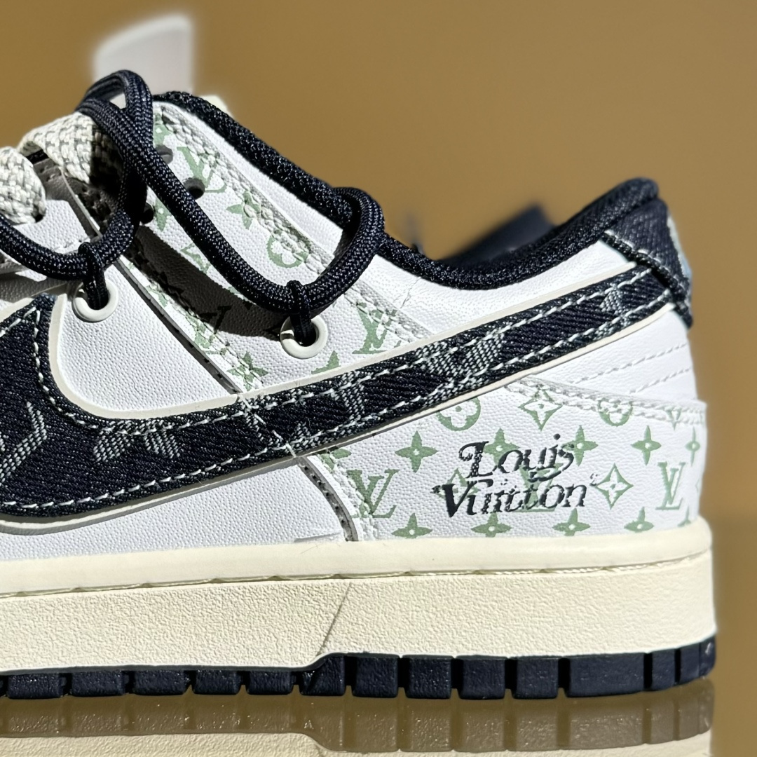 300 Nike SB Dunk Low LV联名 牛仔勾夜光绑带 周年高端定制 低帮休闲板鞋 DM6868-086