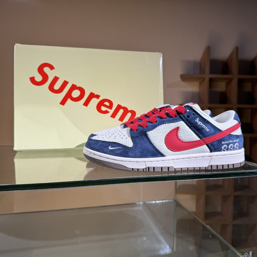 260 Nike SB Dunk Low x Supreme 蓝白红小勾 XD1588-220