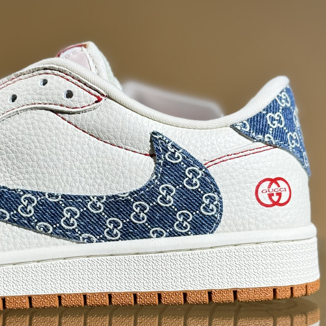 280 Travis Scott x Fragment Design x Air Jordan 1 Low OG SP AJ1 乔1 古驰联名 红线牛仔 低帮文化休闲板鞋 XQ1979-001