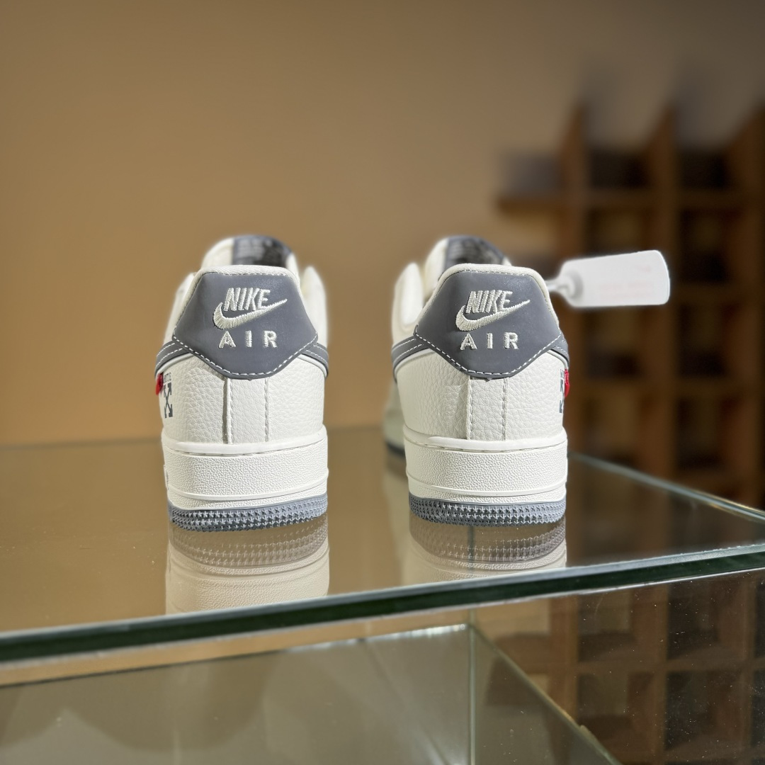 260 Nike Air Force 1'07 Low OFF-WHITE联名 米灰英文反光 空军一号低帮休闲板鞋 KJ1688-004