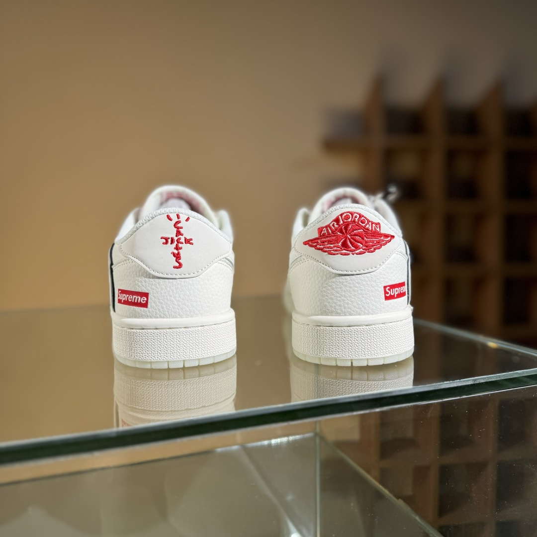 280 Travis Scott x Fragment Design x Air Jordan 1 Low OG SP AJ1 乔1 Supreme联名 米白水晶 低帮文化休闲板鞋 XX3168-188
