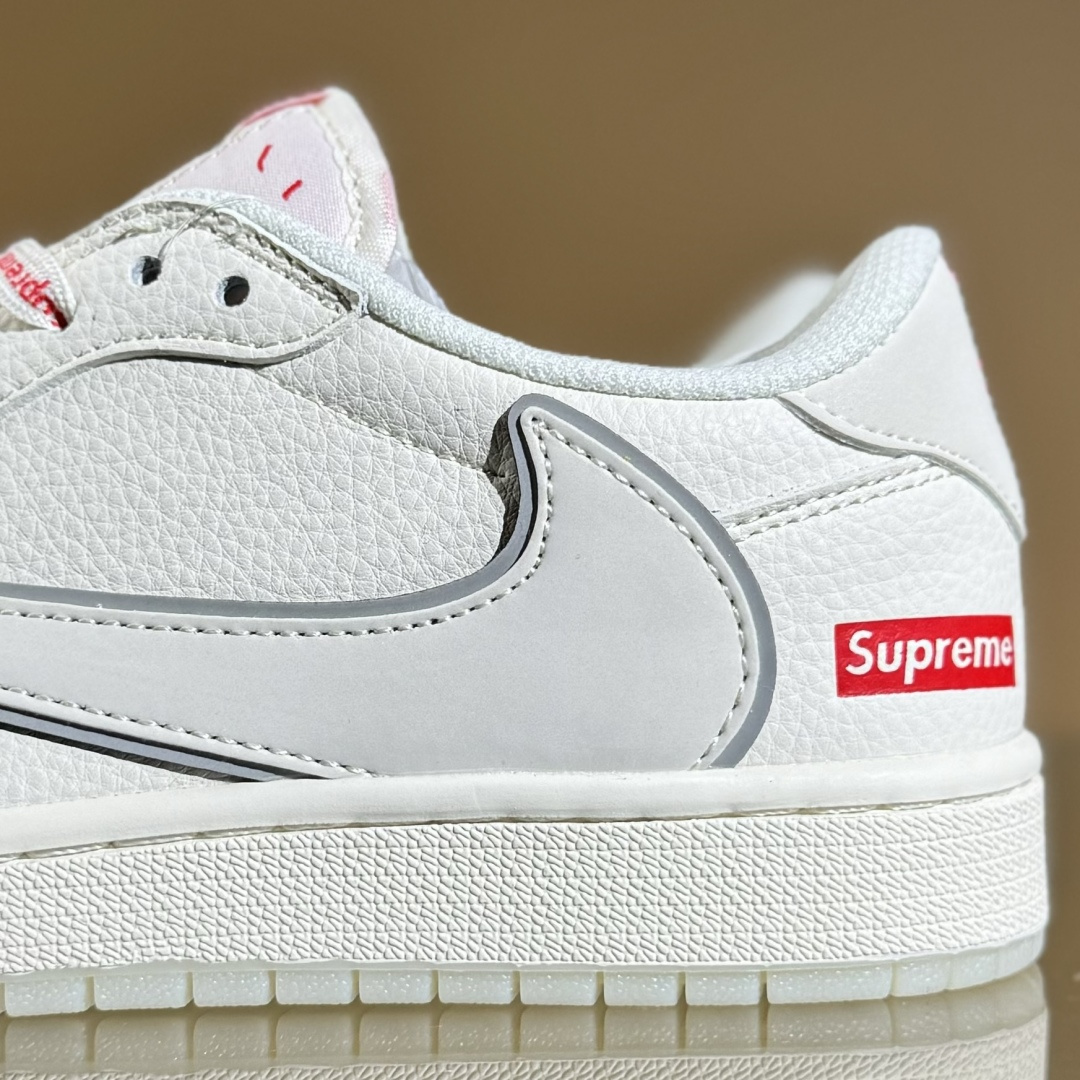 280 Travis Scott x Fragment Design x Air Jordan 1 Low OG SP AJ1 乔1 Supreme联名 米白水晶 低帮文化休闲板鞋 XX3168-188