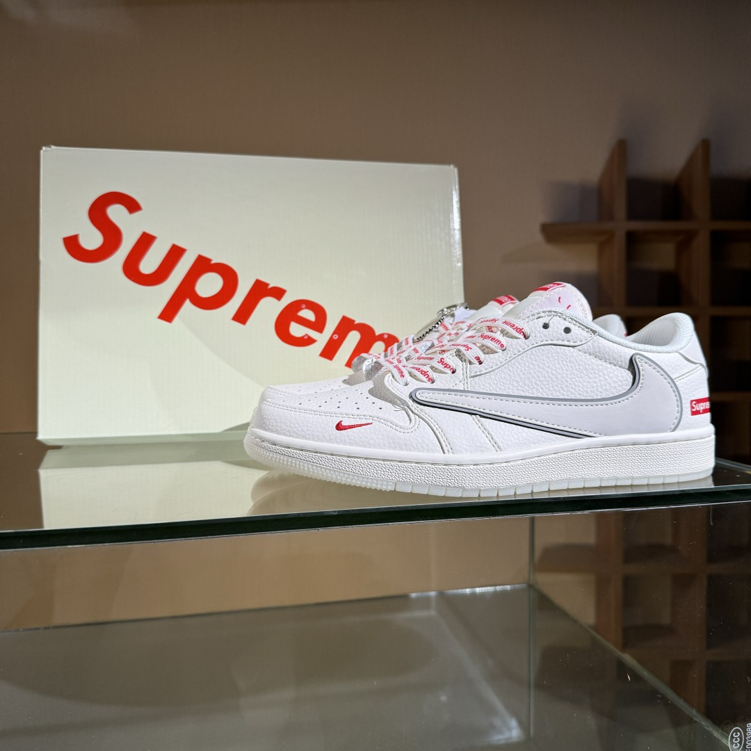 280 Travis Scott x Fragment Design x Air Jordan 1 Low OG SP AJ1 乔1 Supreme联名 米白水晶 低帮文化休闲板鞋 XX3168-188