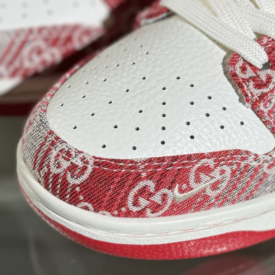 280 Nike SB Dunk Low 古驰联名 灰红牛仔 周年高端定制 低帮休闲板鞋 SC9207-417