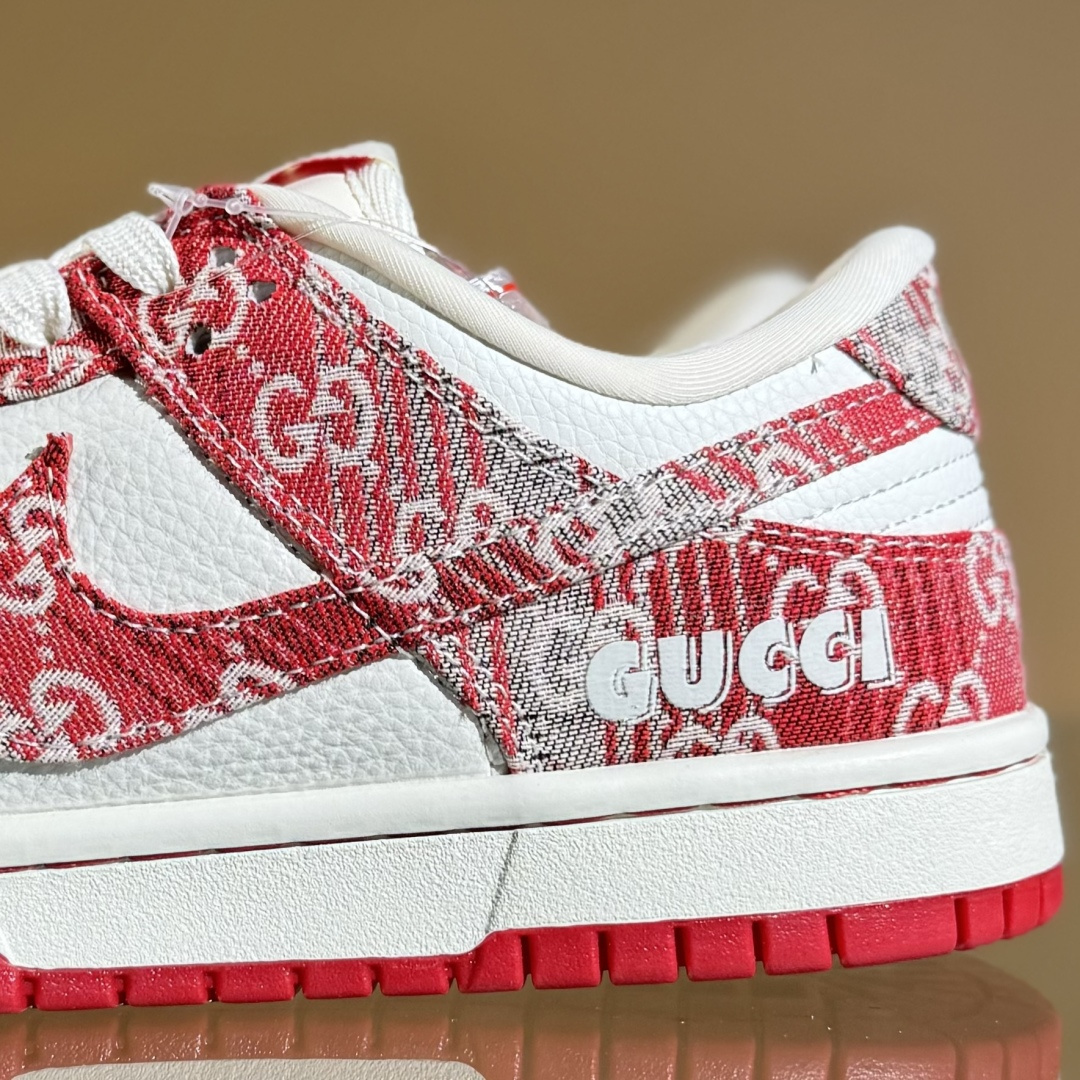 280 Nike SB Dunk Low 古驰联名 灰红牛仔 周年高端定制 低帮休闲板鞋 SC9207-417