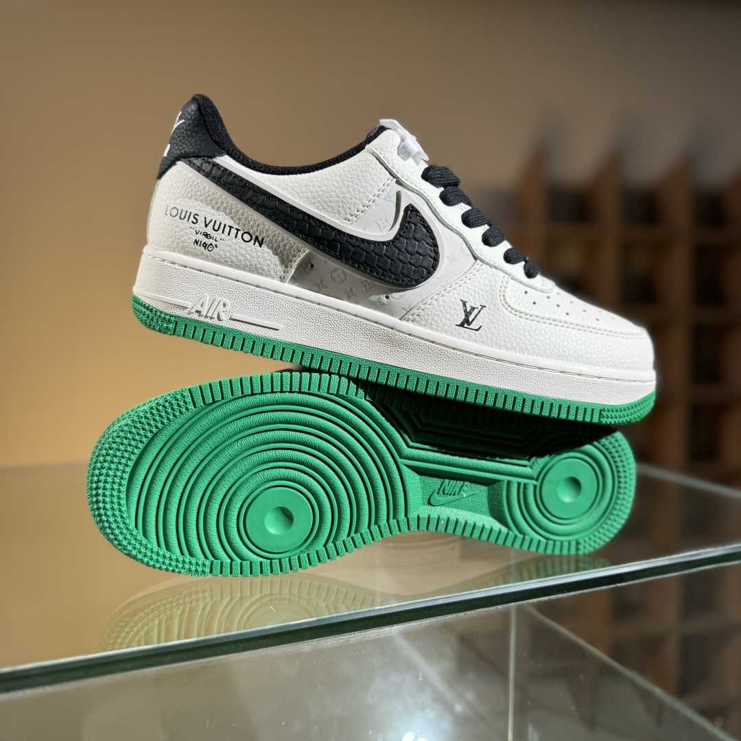 260 Nike Air Force 1'07 Low LV联名 米黑鳞纹绿底 空军一号低帮休闲板鞋 QW5836-008