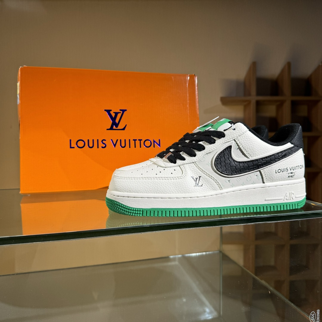 260 Nike Air Force 1'07 Low LV联名 米黑鳞纹绿底 空军一号低帮休闲板鞋 QW5836-008