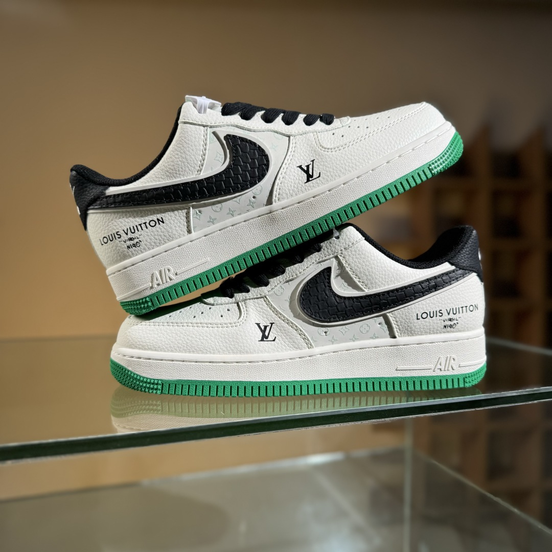 260 Nike Air Force 1'07 Low LV联名 米黑鳞纹绿底 空军一号低帮休闲板鞋 QW5836-008