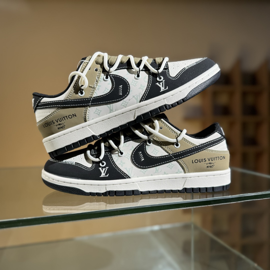 300 Nike SB Dunk Low LV联名 黑棕抽绳 低帮休闲板鞋 YX5066-371