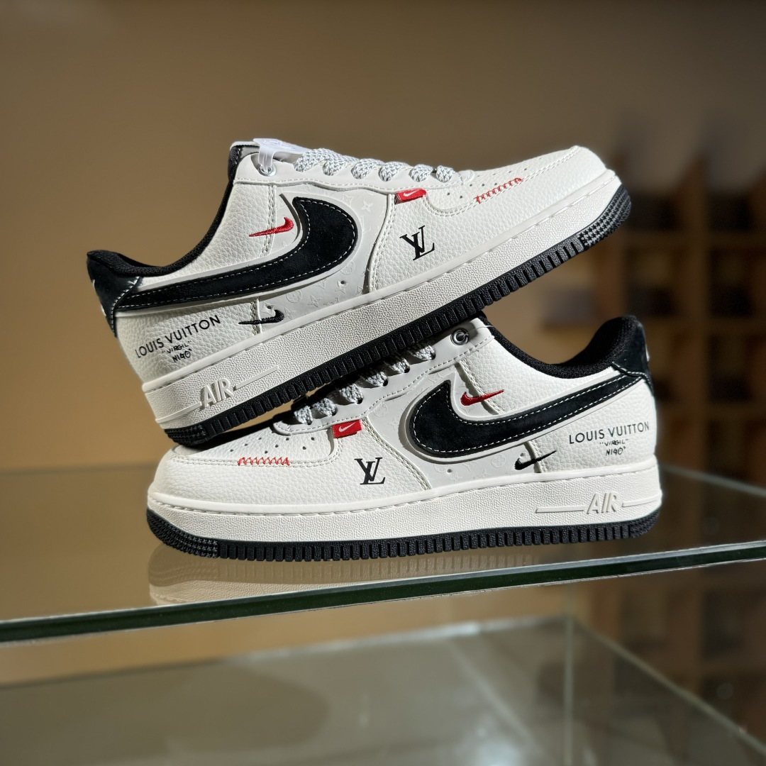 260 Nike Air Force 1'07 Low LV联名 米黑勾红标 空军一号低帮休闲板鞋 YX5066-348-Chinese UA Cheap High Quatity Brand Clothes Bags handbags Sneakers wholesale wholesaler seller from China Factory suppliers Fashion Clothing Shoes best Quality Beautiful Price 260 Nike Air Force 1'07 Low LV联名 米黑勾红标 空军一号低帮休闲板鞋 YX5066-348