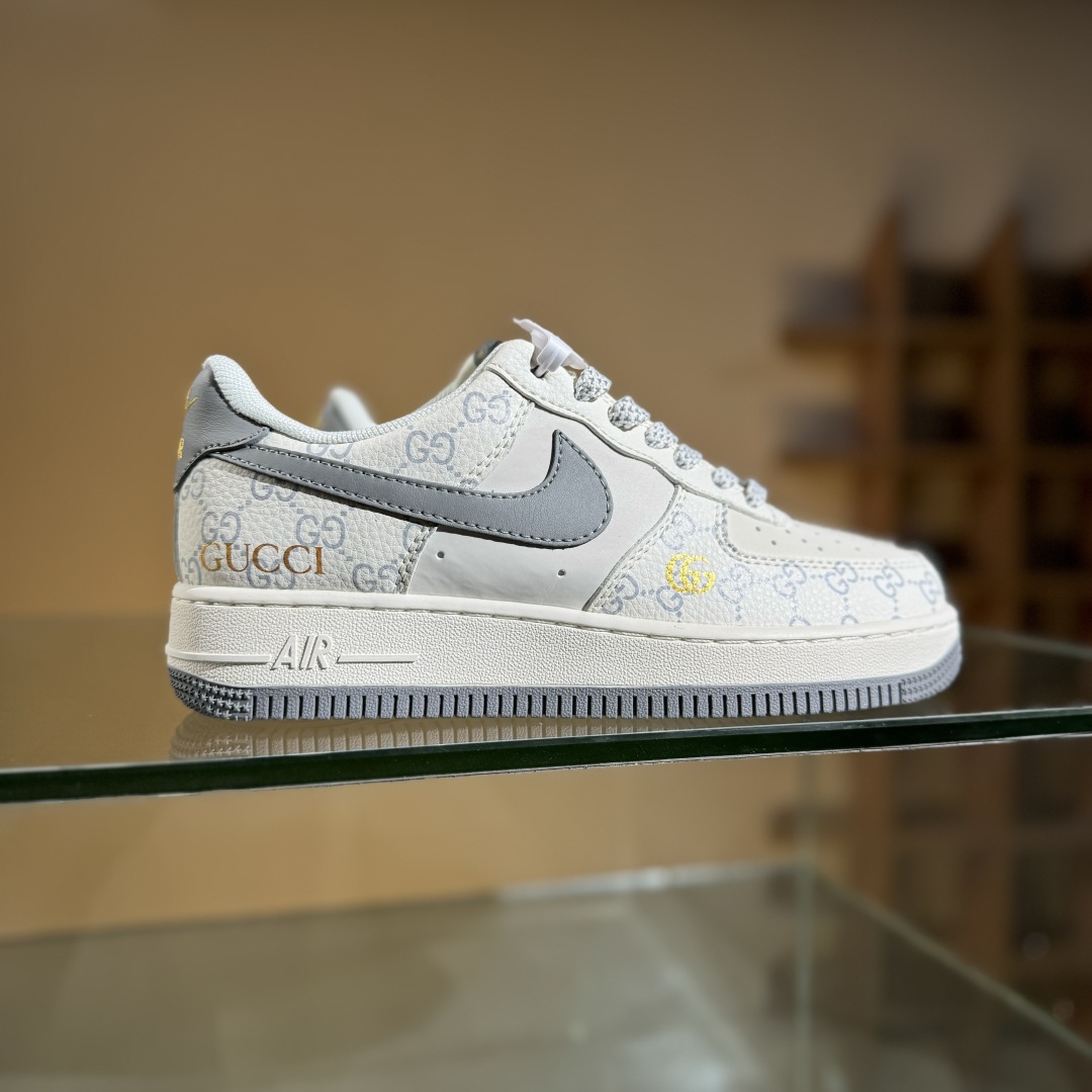 260 Nike Air Force 1'07 Low 古驰联名 花纹灰勾 空军一号低帮休闲板鞋 ZH2598-322
