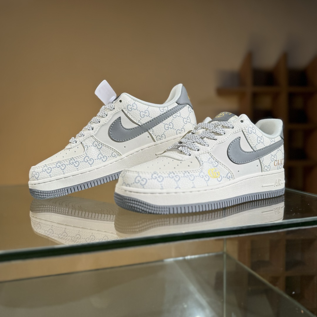 260 Nike Air Force 1'07 Low 古驰联名 花纹灰勾 空军一号低帮休闲板鞋 ZH2598-322