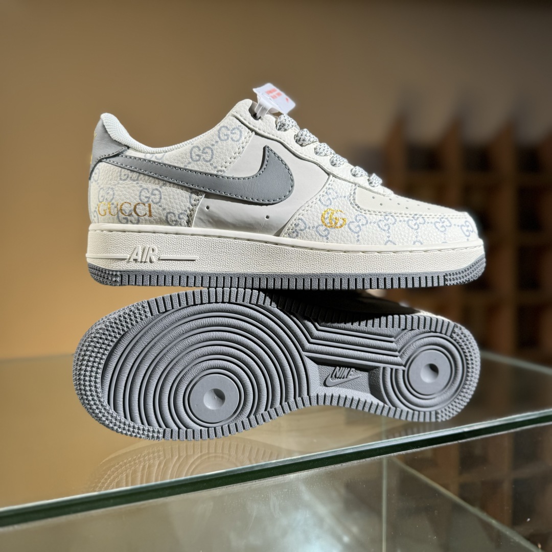 260 Nike Air Force 1'07 Low 古驰联名 花纹灰勾 空军一号低帮休闲板鞋 ZH2598-322