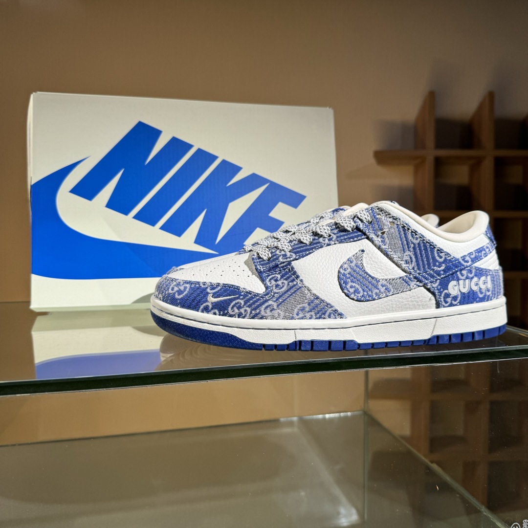 280 Nike SB Dunk Low 古驰联名 灰蓝牛仔 周年高端定制 低帮休闲板鞋 SC9207-419
