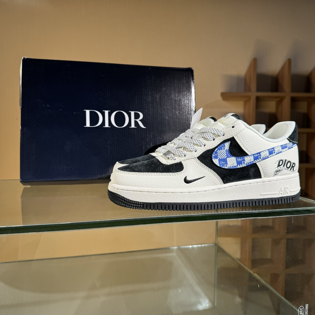 260 Nike Air Force 1 Low 07 x DIOR 白黑蓝小勾满天星 HS8068-044-Chinese UA Cheap High Quatity Brand Clothes Bags handbags Sneakers wholesale wholesaler seller from China Factory suppliers Fashion Clothing Shoes best Quality Beautiful Price 260 Nike Air Force 1 Low 07 x DIOR 白黑蓝小勾满天星 HS8068-044