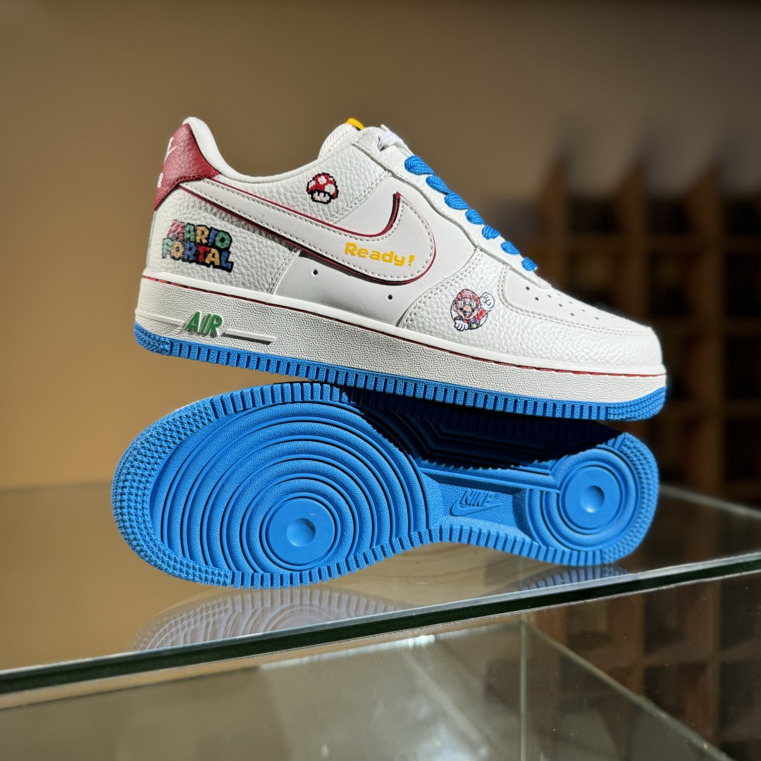 260 Nike Air Force 1 Low 07 x Mario 白蓝彩 SC0601-567-Chinese UA Cheap High Quatity Brand Clothes Bags handbags Sneakers wholesale wholesaler seller from China Factory suppliers Fashion Clothing Shoes best Quality Beautiful Price 260 Nike Air Force 1 Low 07 x Mario 白蓝彩 SC0601-567