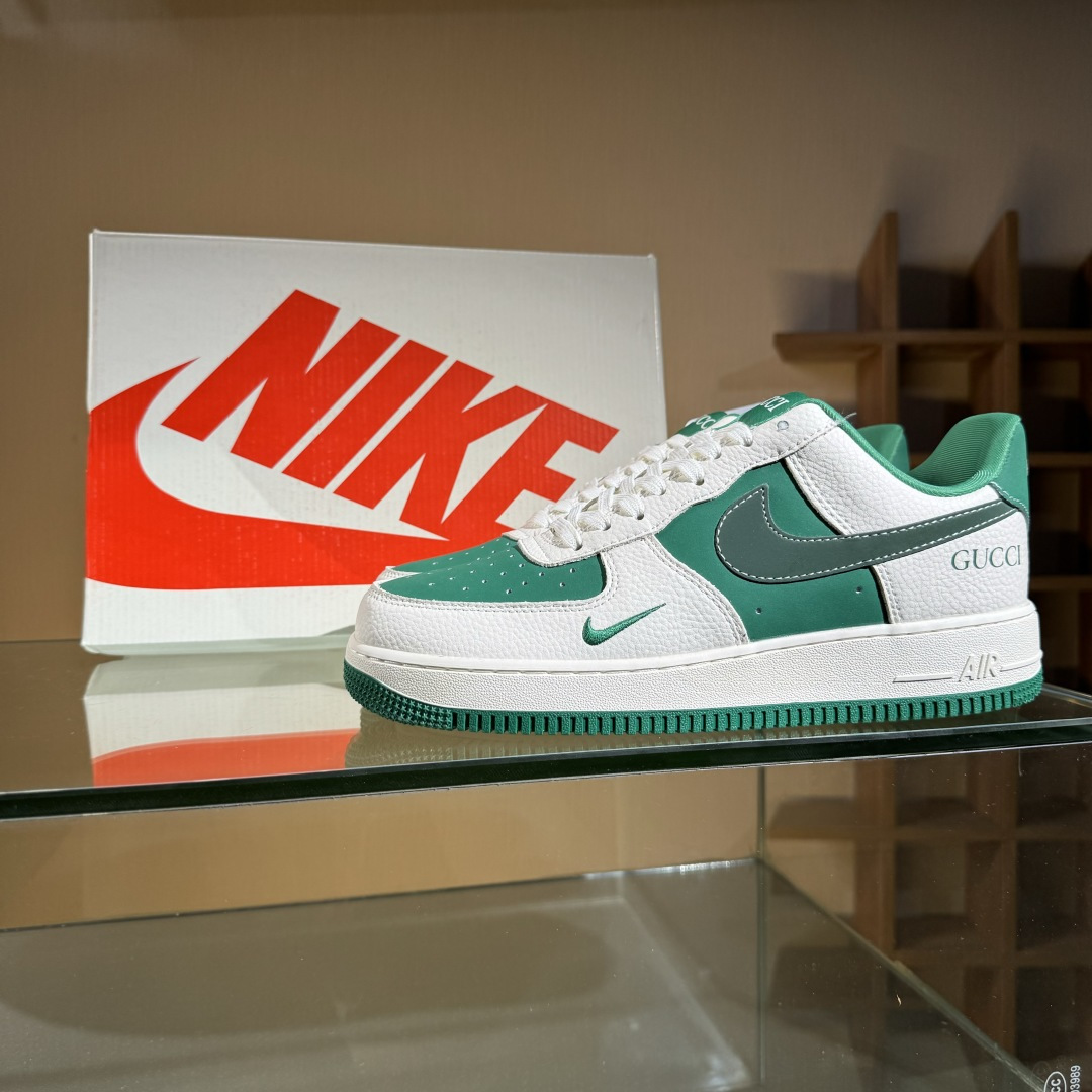 260 Nike Air Force 1 Low 07 x GUCCI 白绿小勾 KK1988-083-Chinese UA Cheap High Quatity Brand Clothes Bags handbags Sneakers wholesale wholesaler seller from China Factory suppliers Fashion Clothing Shoes best Quality Beautiful Price 260 Nike Air Force 1 Low 07 x GUCCI 白绿小勾 KK1988-083