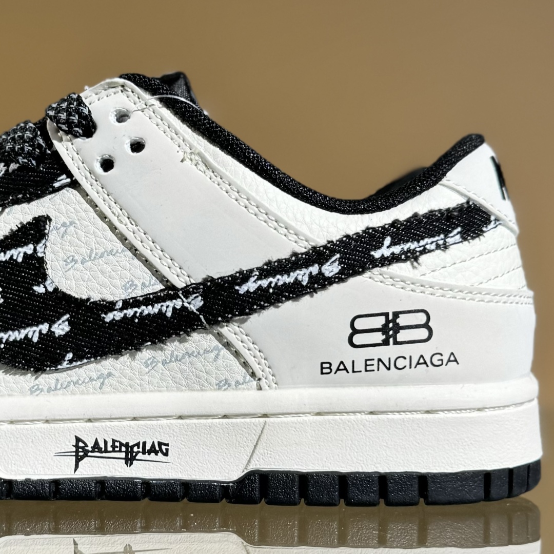 260 Nike SB Dunk Low x Balenciaga 黑白小勾满天星  XD1588-226
