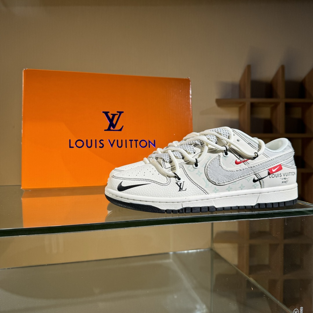 300 Nike SB Dunk Low x Louis Vuitt白灰三小勾绑带满天星 YX5066-379
