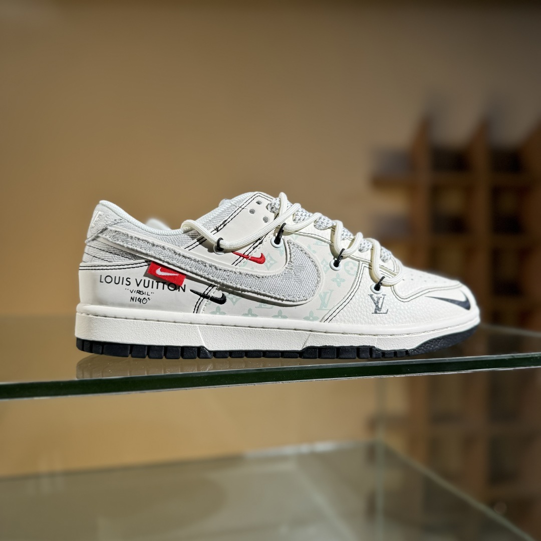 300 Nike SB Dunk Low x Louis Vuitt白灰三小勾绑带满天星 YX5066-379