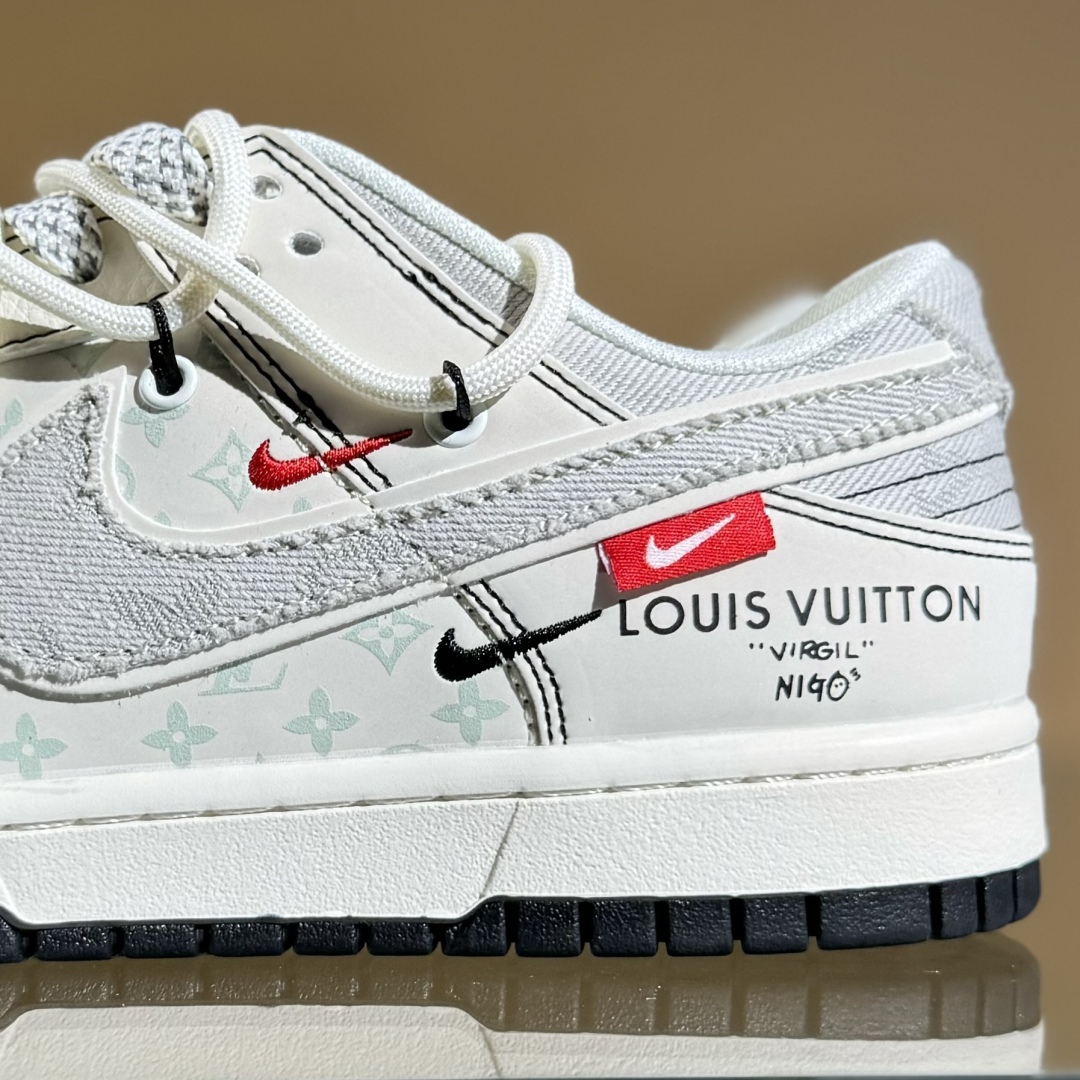 300 Nike SB Dunk Low x Louis Vuitt白灰三小勾绑带满天星 YX5066-379