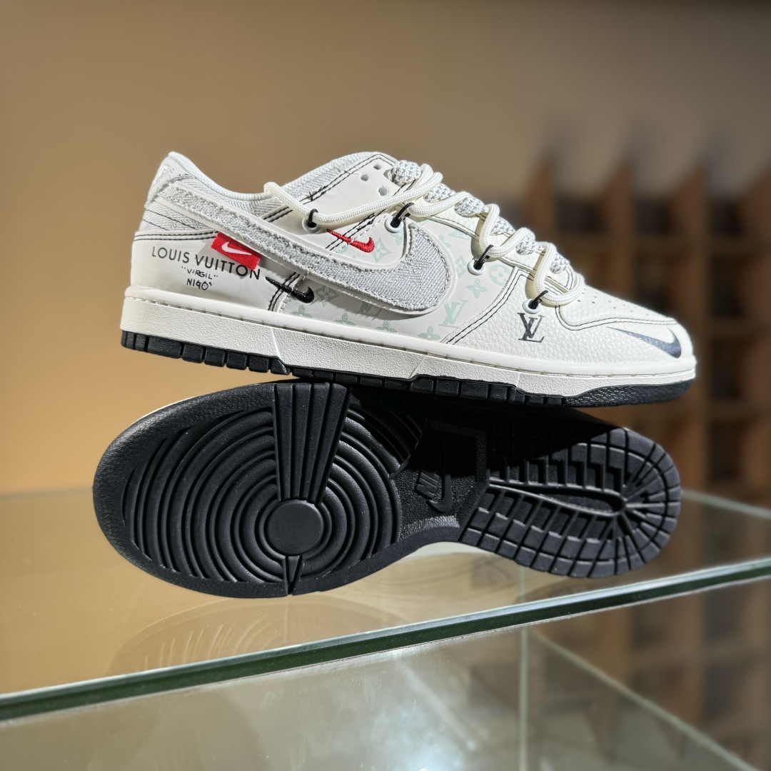 300 Nike SB Dunk Low x Louis Vuitt白灰三小勾绑带满天星 YX5066-379