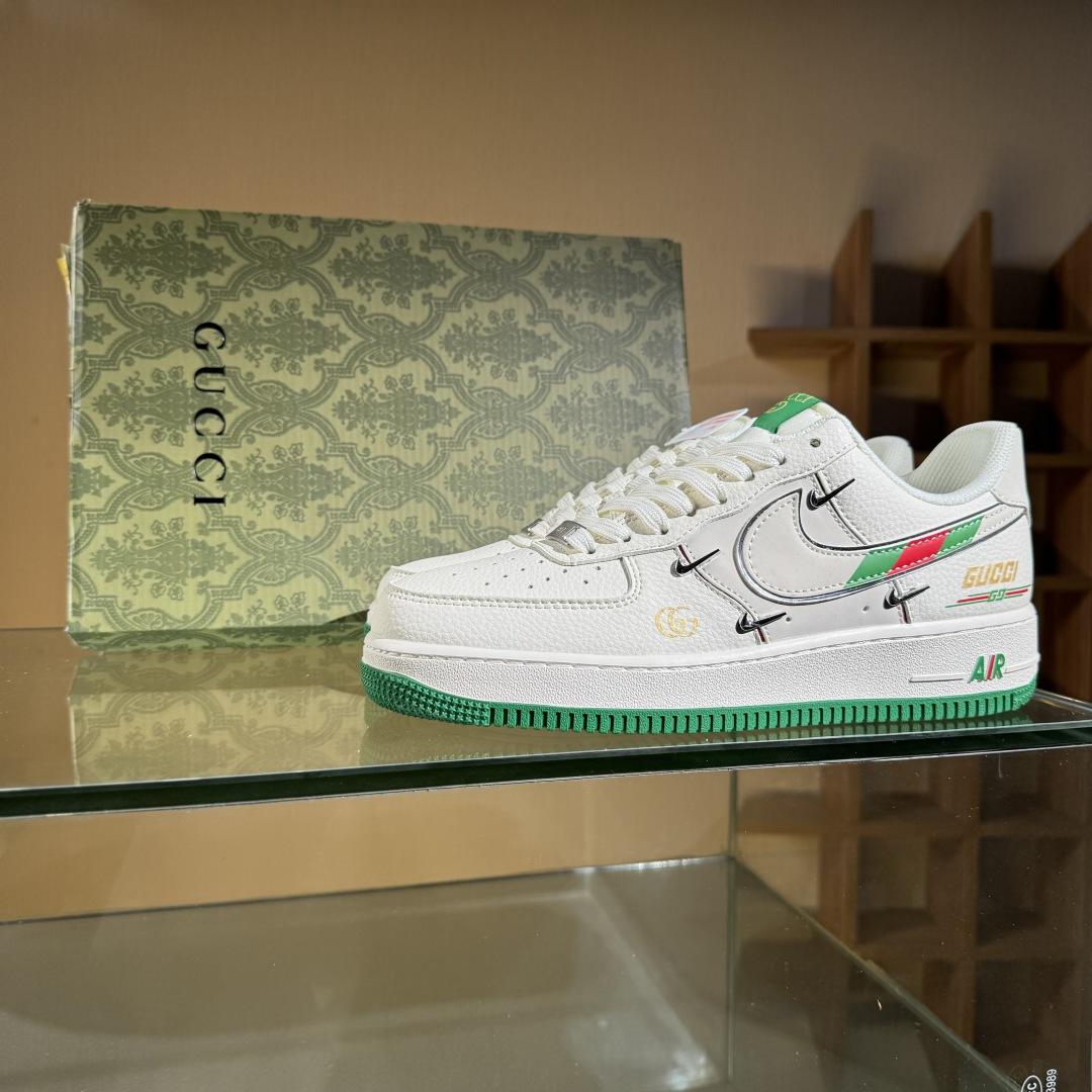 260 Nike Air Force 1'07 Low 古驰联名 彩绿四勾 空军一号低帮休闲板鞋 XS2869-002