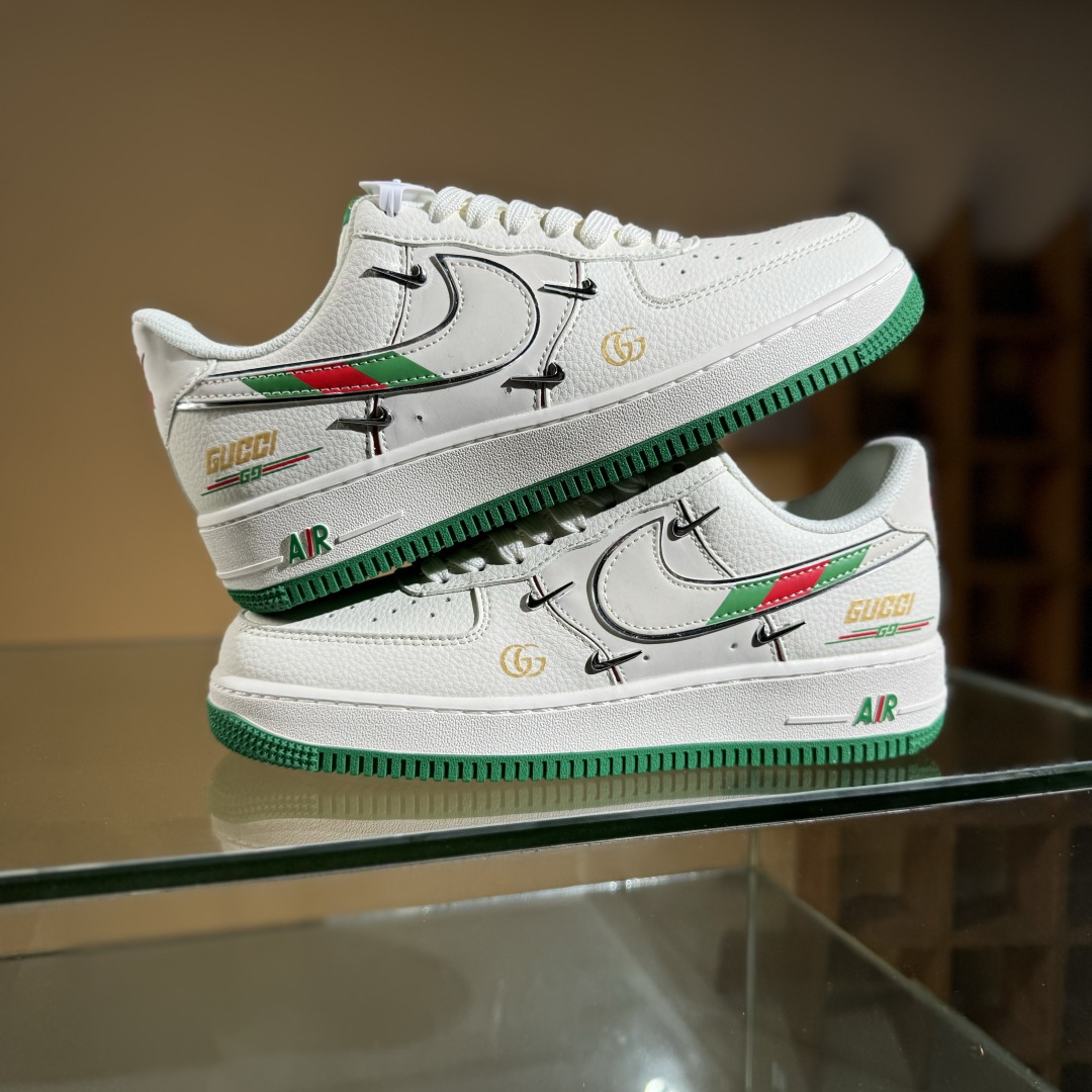 260 Nike Air Force 1'07 Low 古驰联名 彩绿四勾 空军一号低帮休闲板鞋 XS2869-002