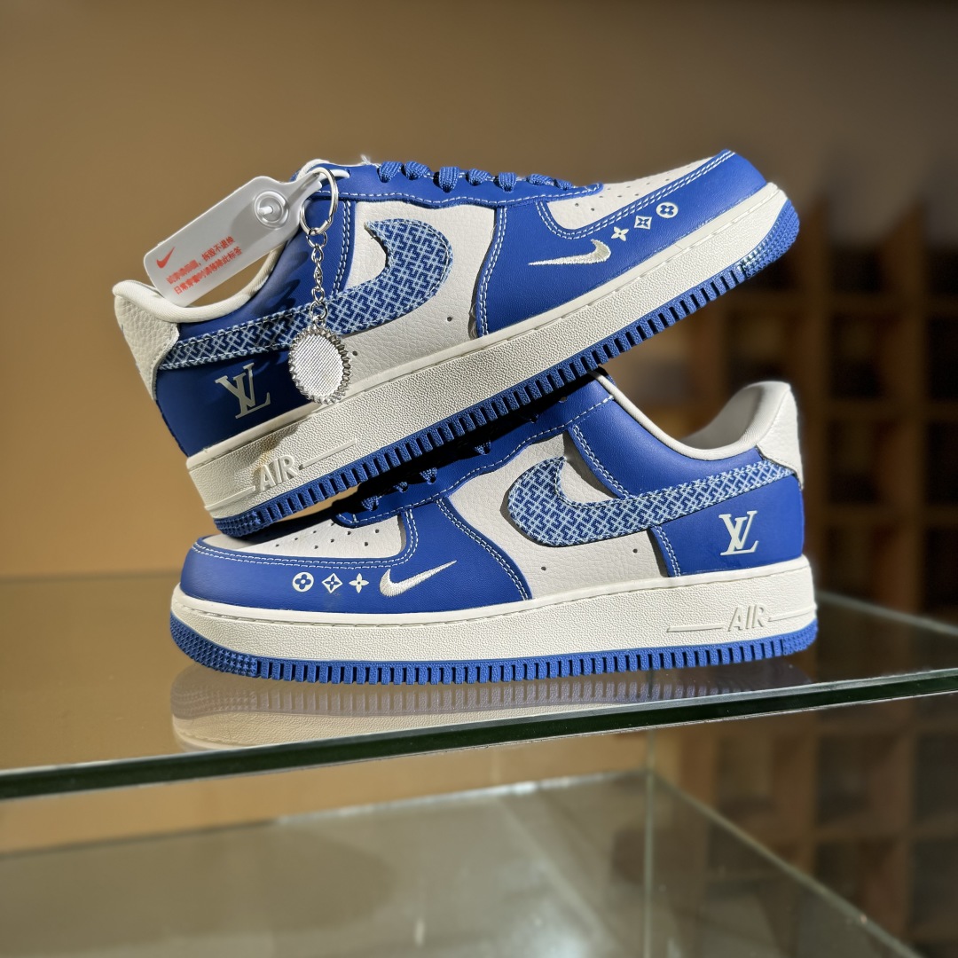 260 Nike Air Force 1'07 Low LV联名 花纹蓝勾 空军一号低帮休闲板鞋 KK1988-092