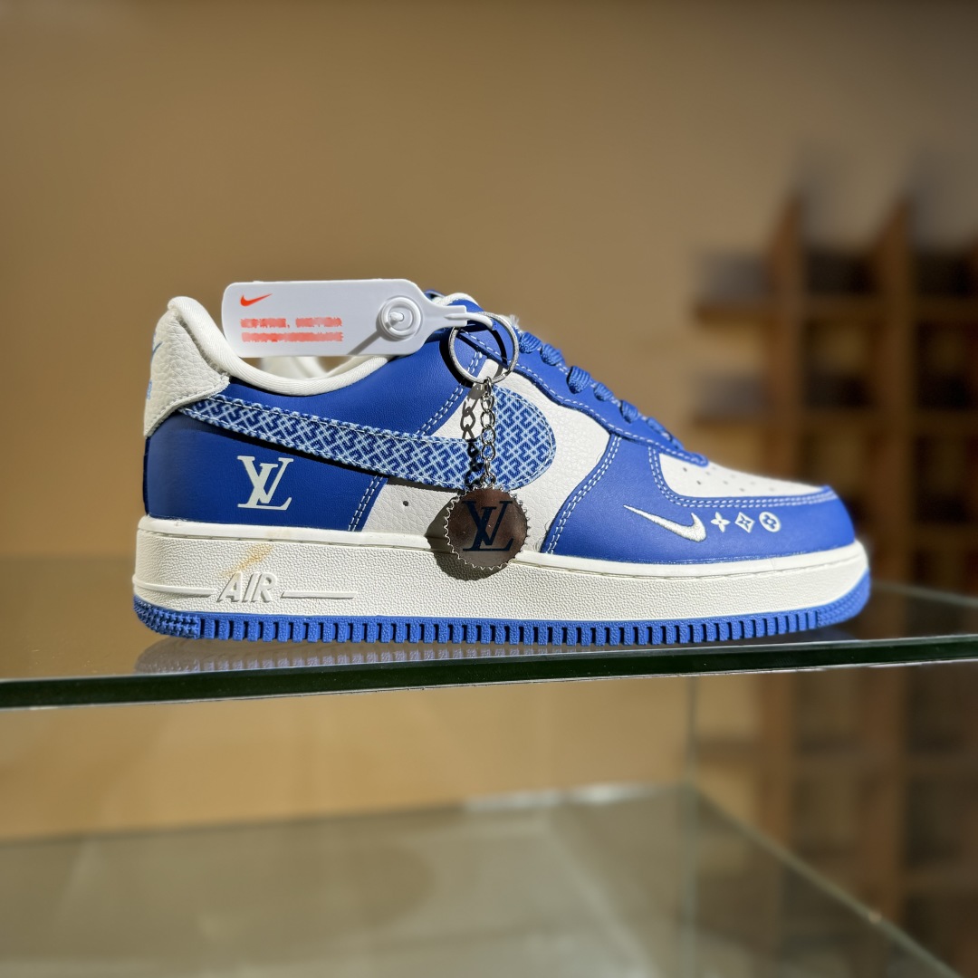 260 Nike Air Force 1'07 Low LV联名 花纹蓝勾 空军一号低帮休闲板鞋 KK1988-092