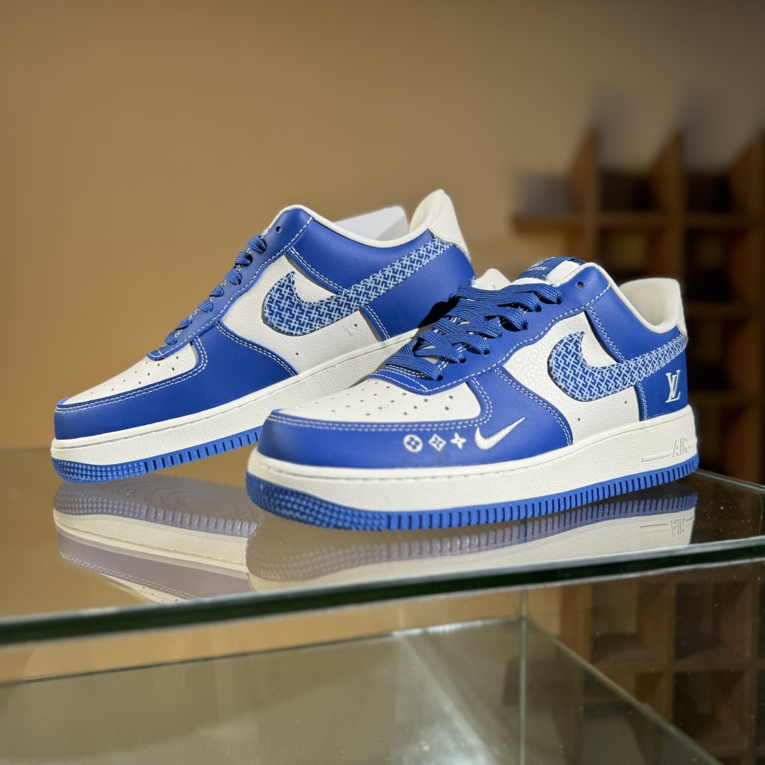260 Nike Air Force 1'07 Low LV联名 花纹蓝勾 空军一号低帮休闲板鞋 KK1988-092
