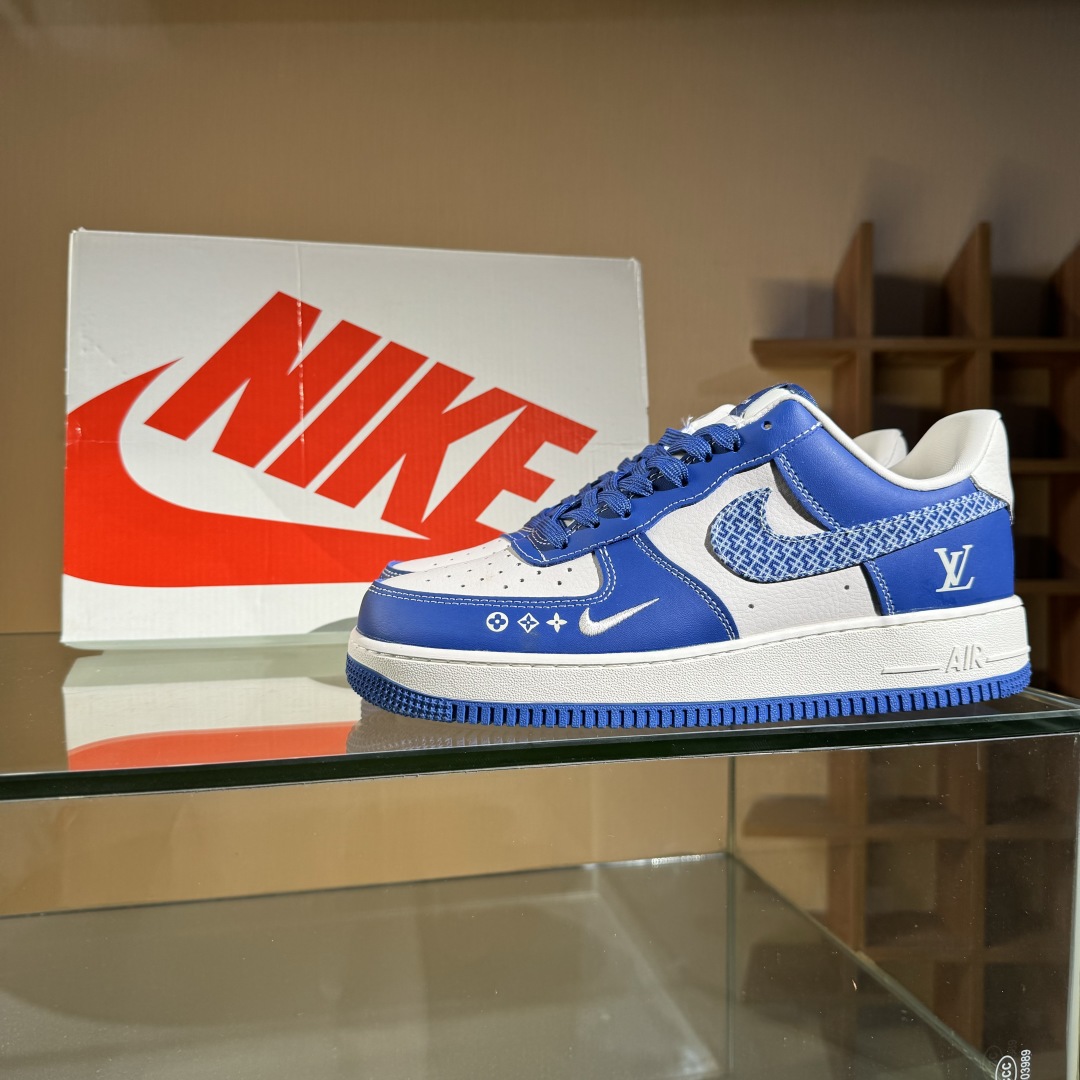 260 Nike Air Force 1'07 Low LV联名 花纹蓝勾 空军一号低帮休闲板鞋 KK1988-092
