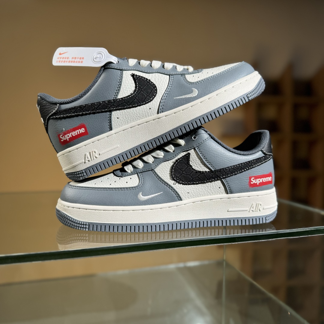 260 Nike Air Force 1 Low 07 x Supreme 灰白小勾  HS8068-046