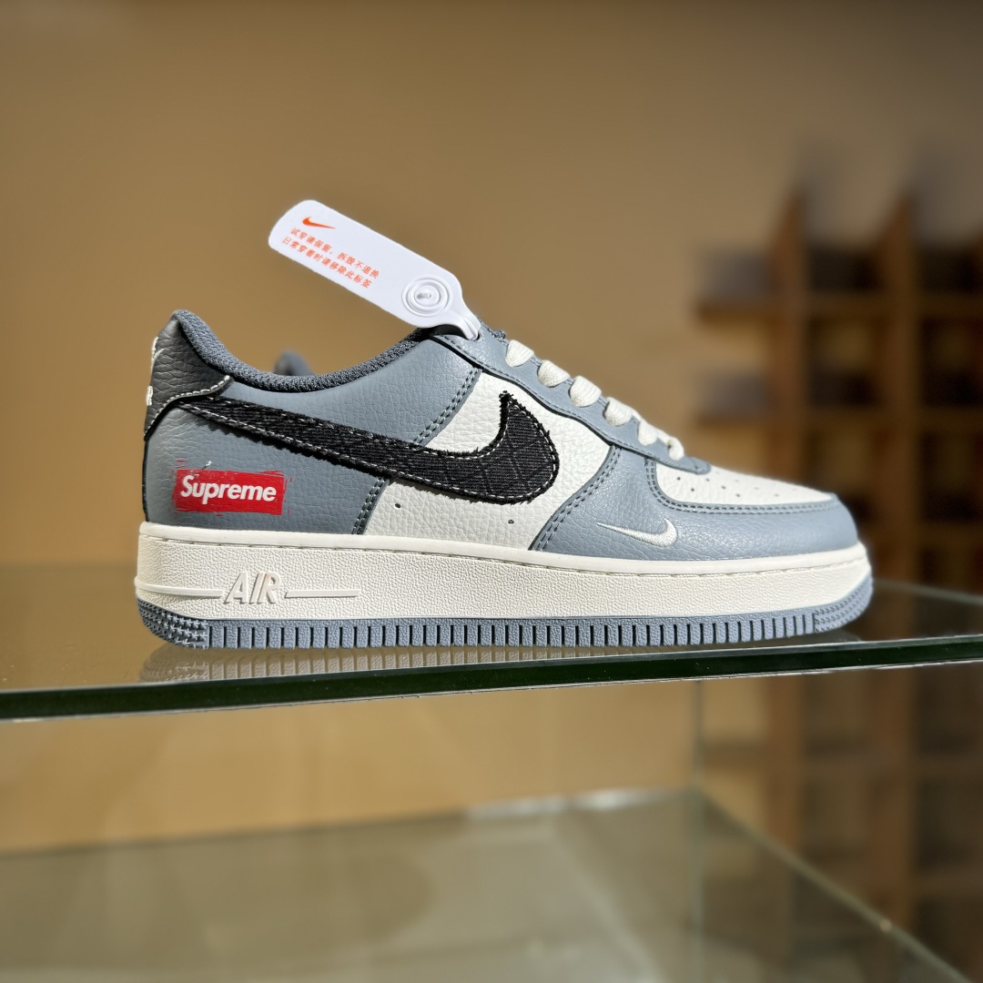260 Nike Air Force 1 Low 07 x Supreme 灰白小勾  HS8068-046