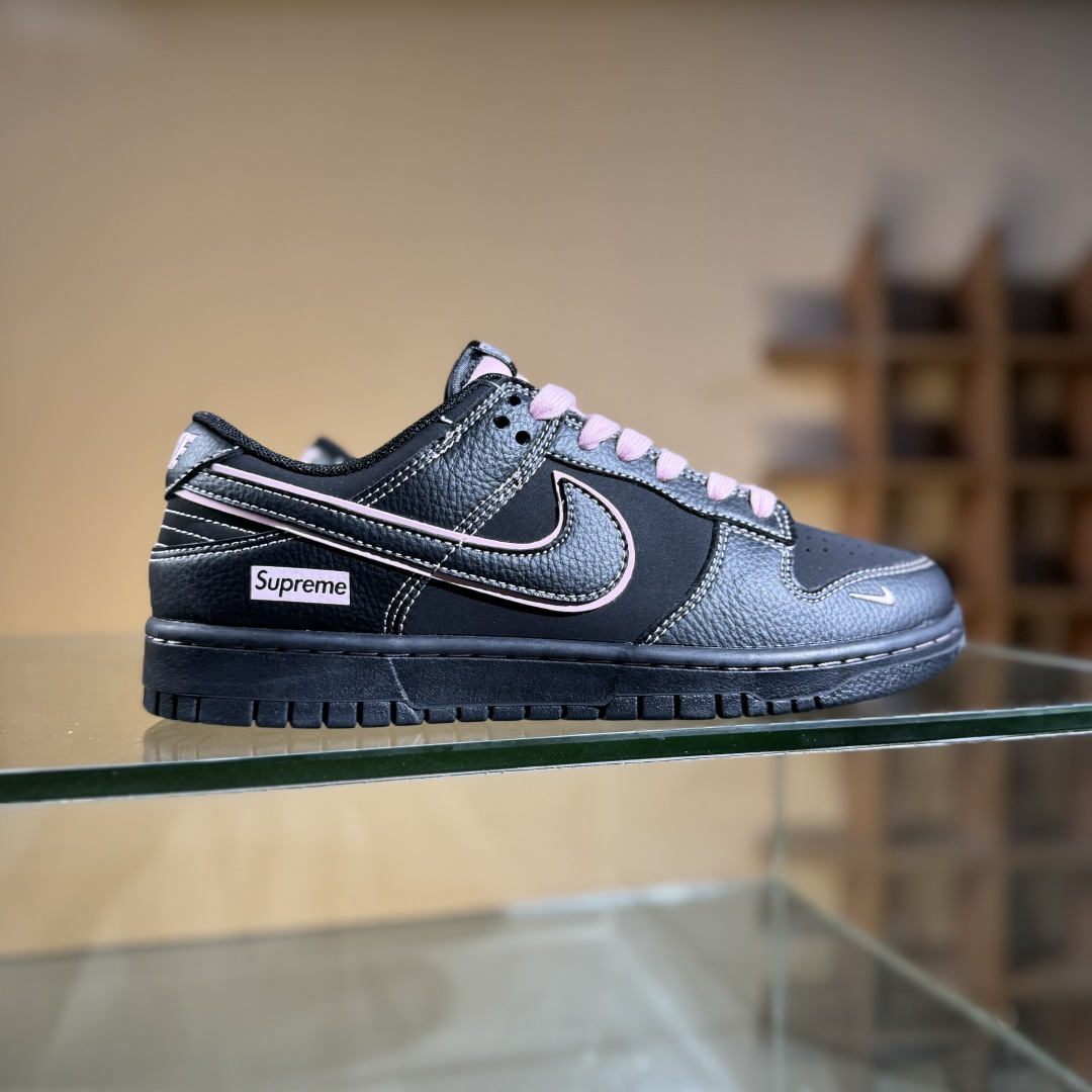 280 Nike SB Dunk Low Supreme联名 全黑米线 高端定制 低帮休闲板鞋 QW5836-014