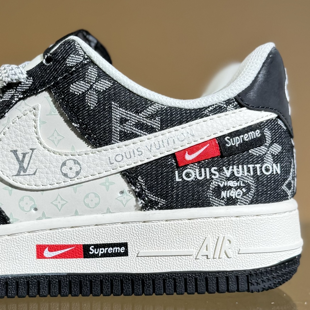 260 Nike Air Force 1'07 Low LV联名 牛仔米白黑 空军一号低帮休闲板鞋 MZ9588-802