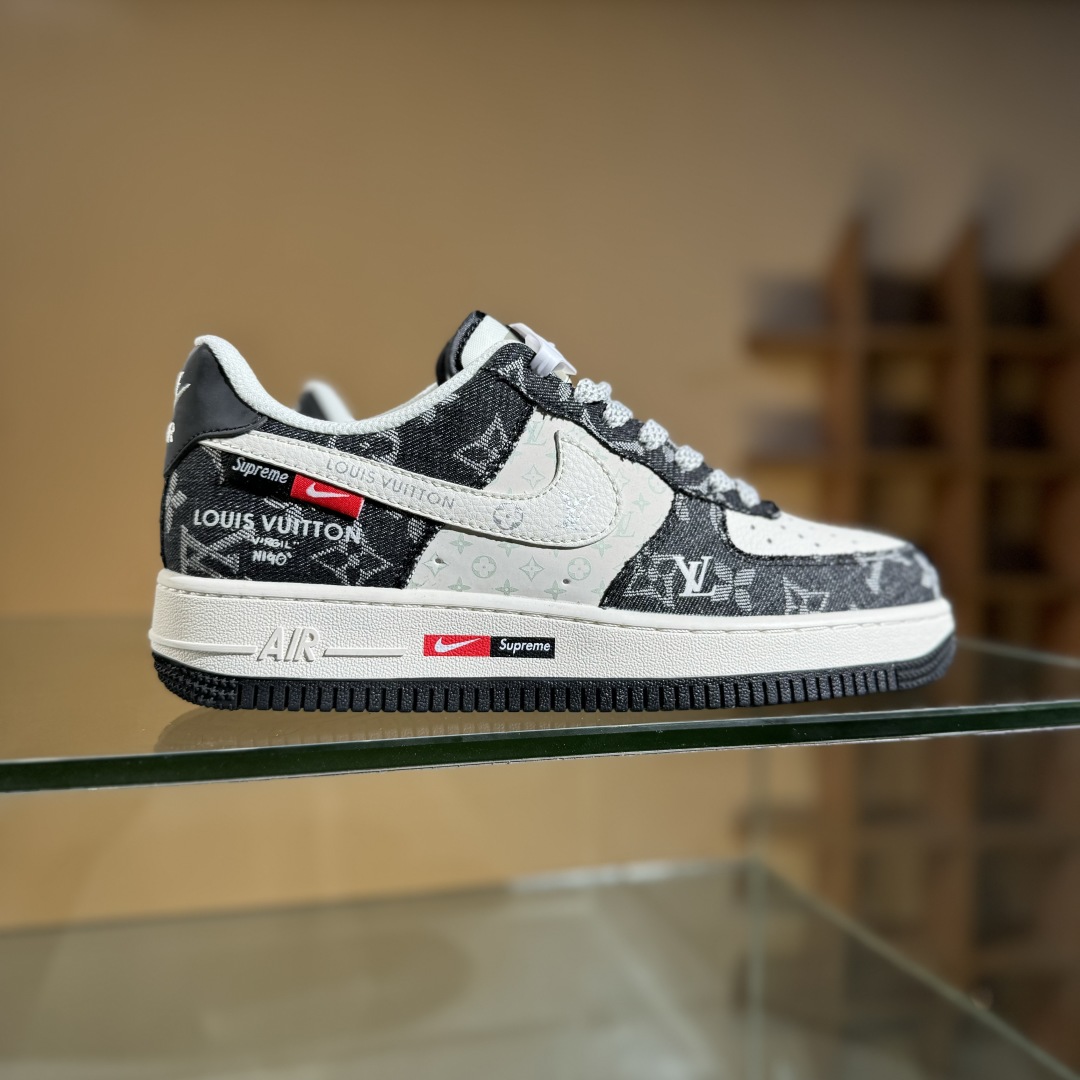 260 Nike Air Force 1'07 Low LV联名 牛仔米白黑 空军一号低帮休闲板鞋 MZ9588-802