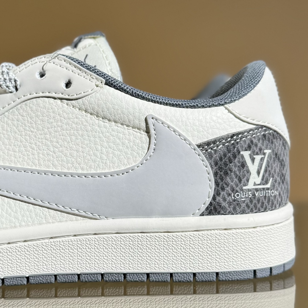 280 Travis Scott x Fragment Design x Air Jordan 1 Low SP AJ1 乔1 LV联名 蛇纹灰 低帮文化休闲板鞋 XS7089-619