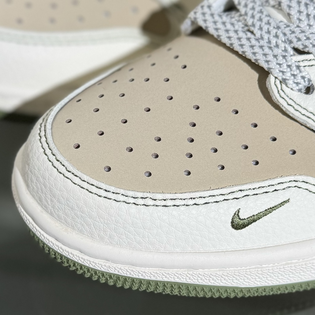 280 Travis Scott x Fragment Design x Air Jordan 1 Low SP AJ1 乔1 北面联名 印字米白卡其绿 低帮文化休闲板鞋 QW5088-204