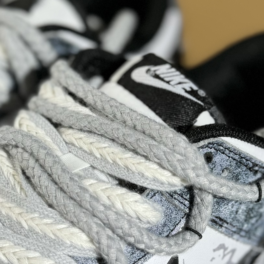 280 Nike SB Dunk Low 熊猫恶作剧-滑行轨迹 绑带 低帮休闲板鞋 DD1391-100