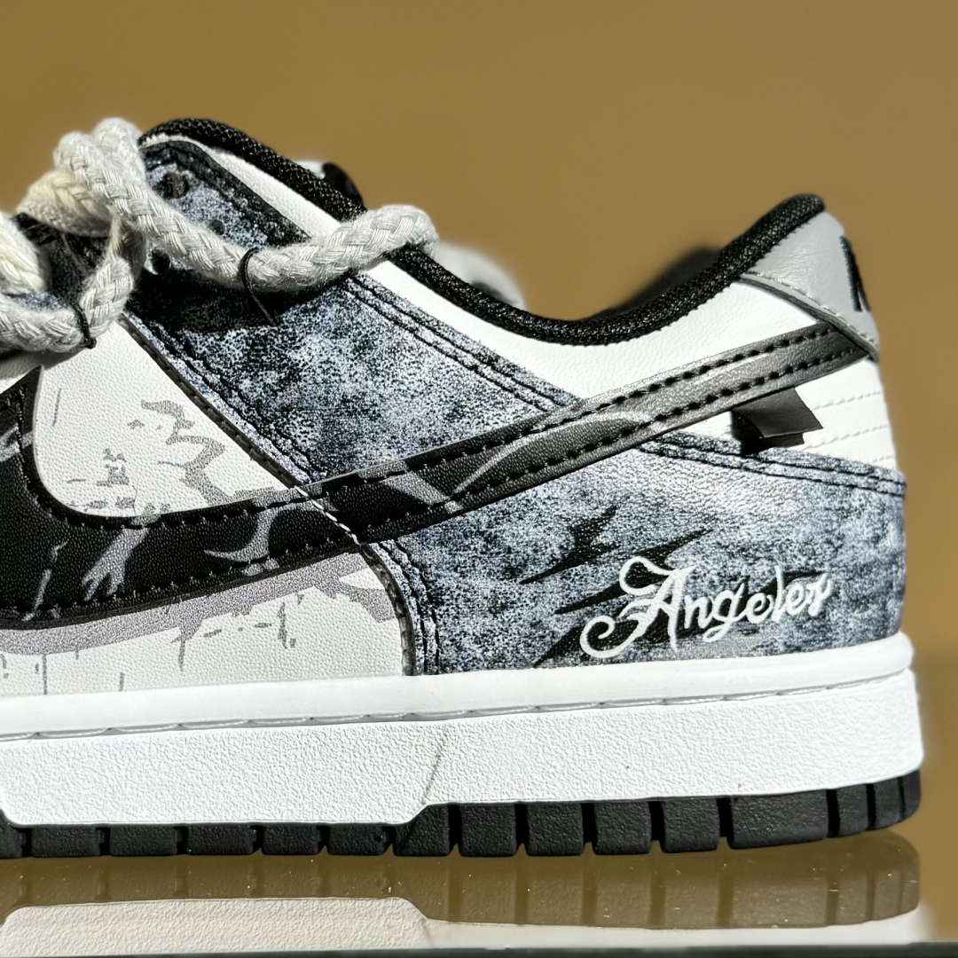 280 Nike SB Dunk Low 熊猫恶作剧-滑行轨迹 绑带 低帮休闲板鞋 DD1391-100