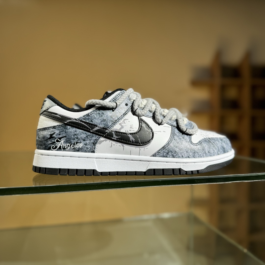 280 Nike SB Dunk Low 熊猫恶作剧-滑行轨迹 绑带 低帮休闲板鞋 DD1391-100