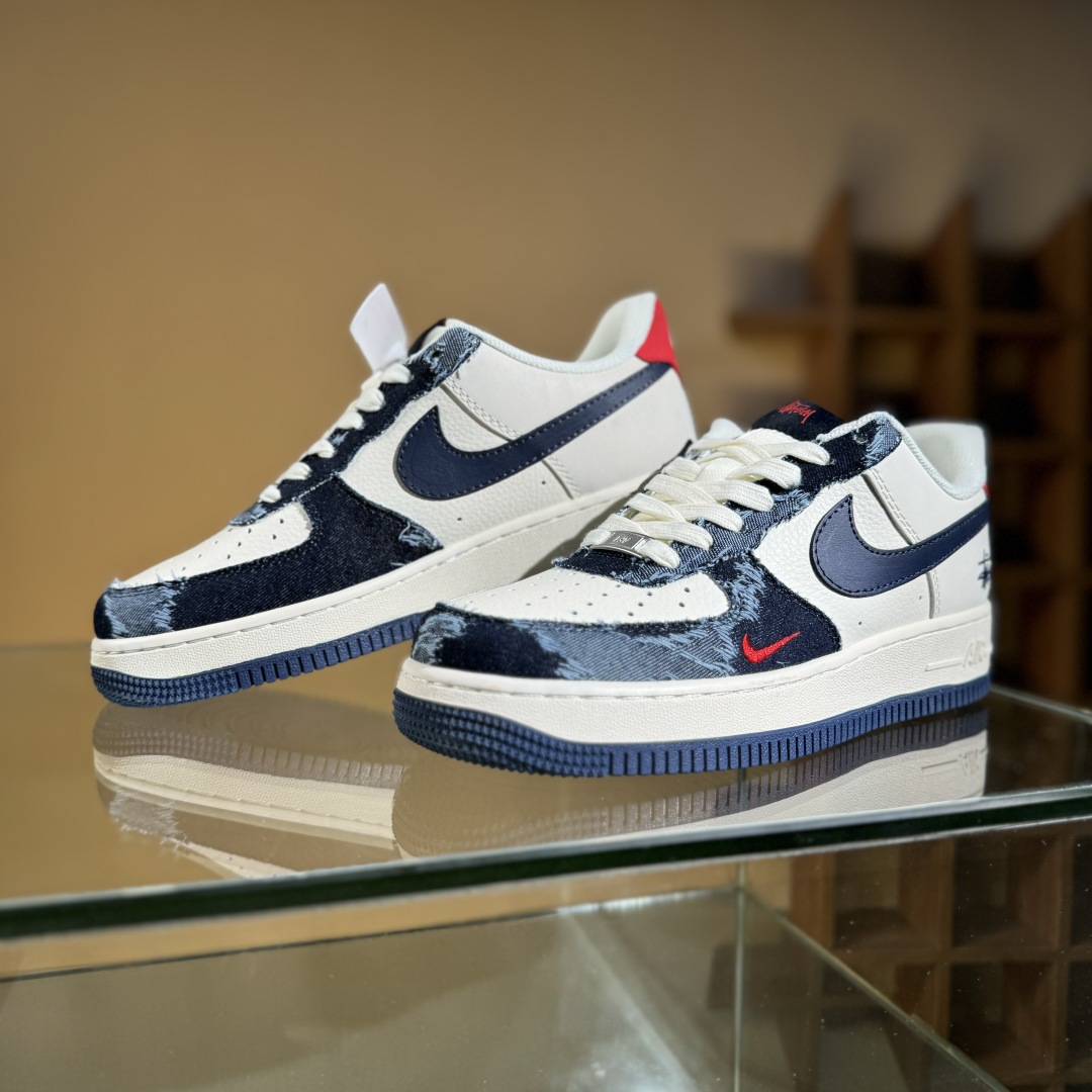 260 Nike Air Force 1'07 Low 斯图西联名 做旧牛仔 空军一号低帮休闲板鞋 XS1958-579