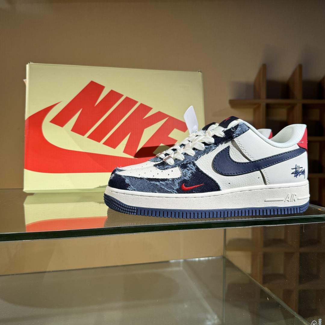 260 Nike Air Force 1'07 Low 斯图西联名 做旧牛仔 空军一号低帮休闲板鞋 XS1958-579